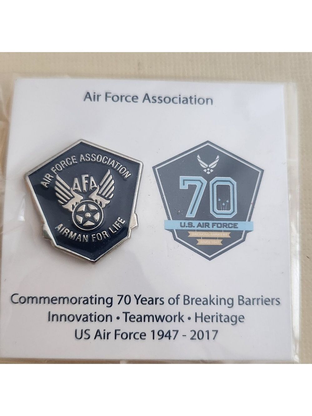 NEW in packagingAir Force Association AFA Airman For Life Pin Lapel